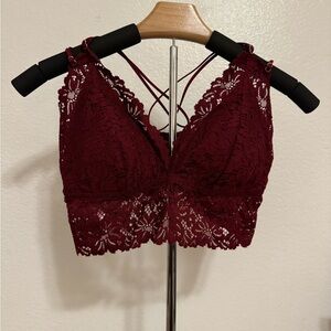 Maroon Victoria Secret Pink Lace Bralette